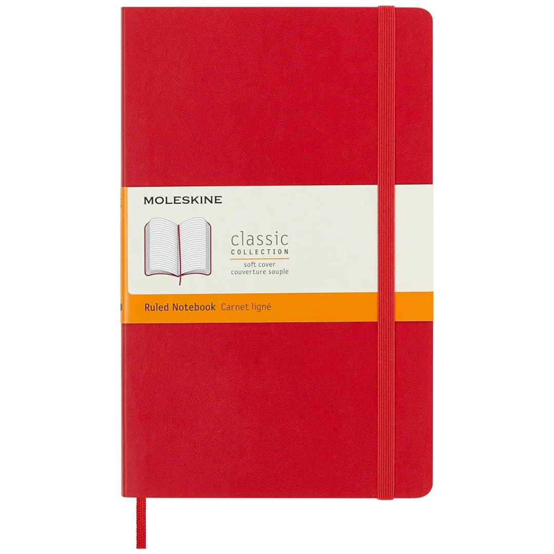 Moleskine - Classic Ruled Notebook - Large (Red/Softcover)