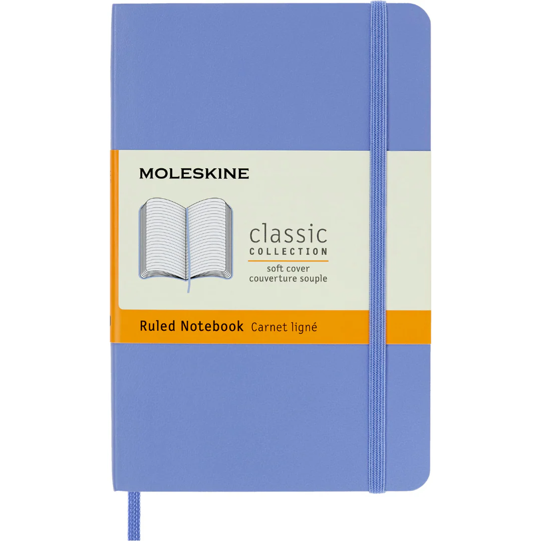 Moleskine - Classic Ruled Notebook - Pocket Size (Hydrangea Blue/Softcover)