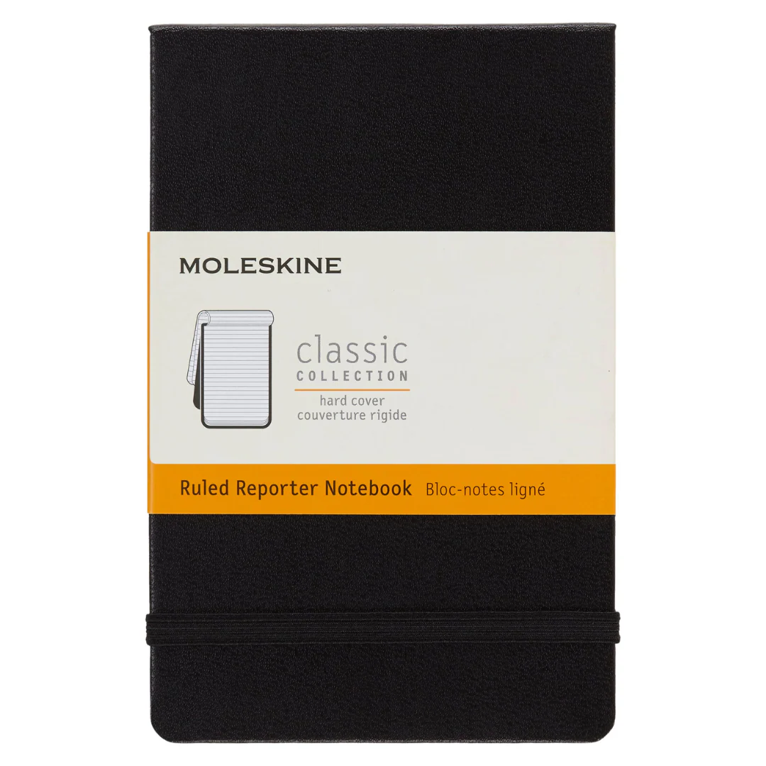 Moleskine - Classic Ruled Reporter Notebook - Pocket Size (Black/Hardcover)