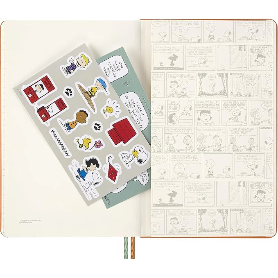 Moleskine x Peanuts - Limited Edition - 2026 Weekly Notebook Diary/Planner - Large (Orange/Hardcover) - Image 5