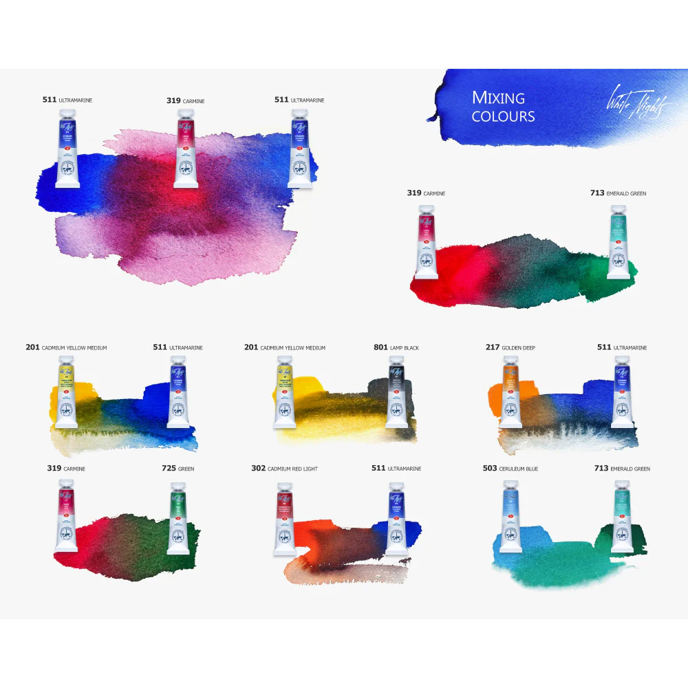 NEVA PALETTE ST. PETERSBURG – "White Nights" Extra Fine Artists' Watercolors Set - 12 Tubes x 10ml - Image 5