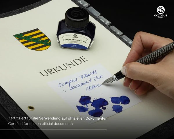 OCTOPUS FLUIDS - 30ml Certified Document Fountain Pen Ink | Blue - Image 3