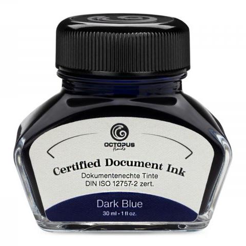 OCTOPUS FLUIDS - 30ml Certified Document Fountain Pen Ink - Dark Blue