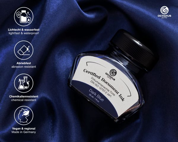 OCTOPUS FLUIDS - 30ml Certified Document Fountain Pen Ink - Dark Blue - Image 2