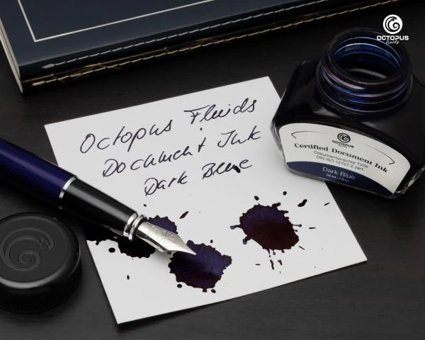 OCTOPUS FLUIDS - 30ml Certified Document Fountain Pen Ink - Dark Blue - Image 4