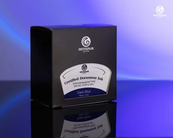 OCTOPUS FLUIDS - 30ml Certified Document Fountain Pen Ink - Dark Blue - Image 5
