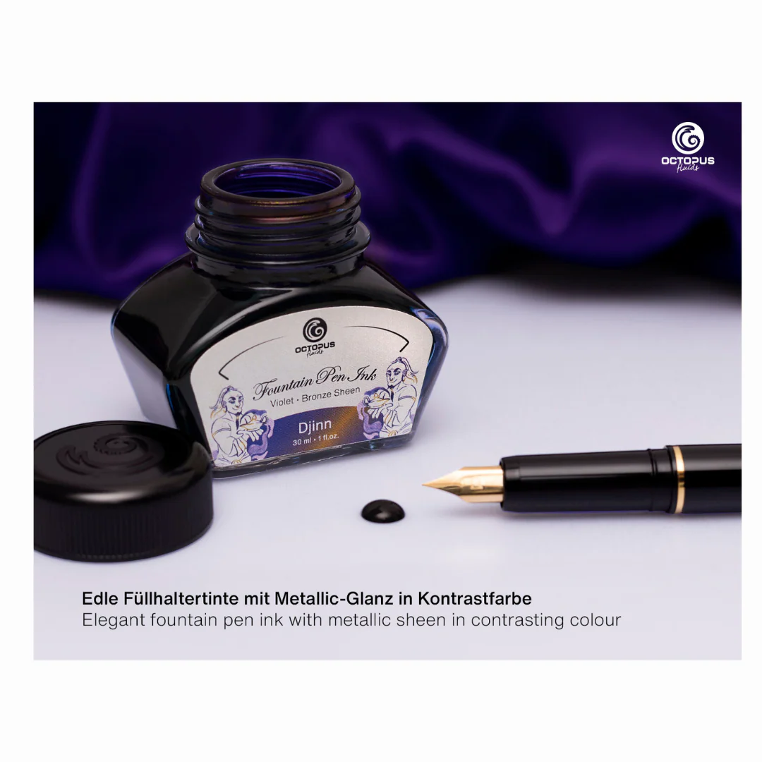 Octopus Fluids - Sheening 30ml Fountain Pen Ink - Djinn/Blue - Image 3