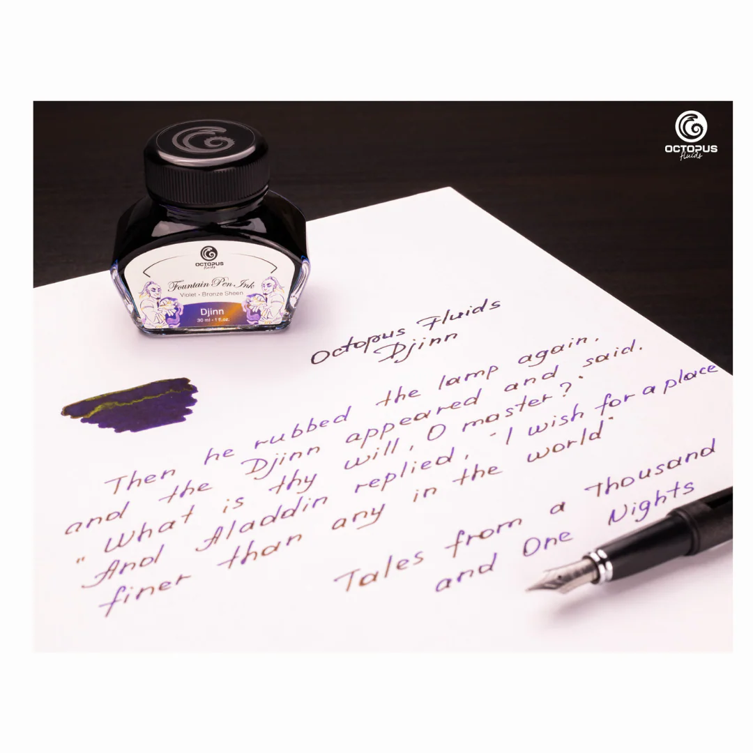 Octopus Fluids - Sheening 30ml Fountain Pen Ink - Djinn/Blue - Image 4