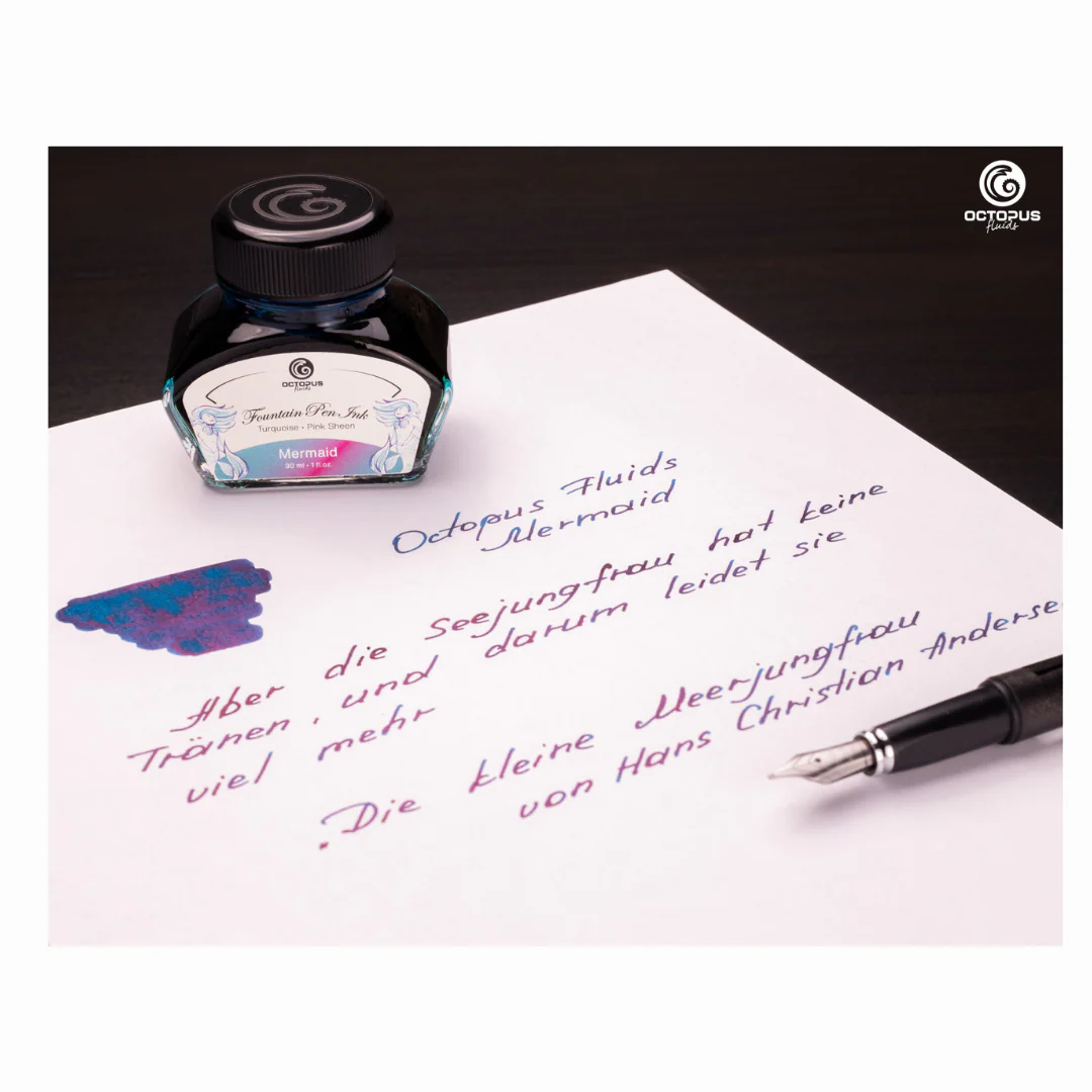 Octopus Fluids - Sheening 30ml Fountain Pen Ink - Mermaid/Petrol - Image 5