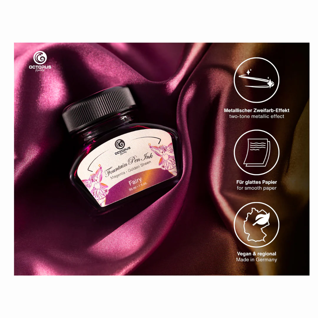Octopus Fluids - Sheening 30ml Fountain Pen Ink - Fairy/Violet - Image 2