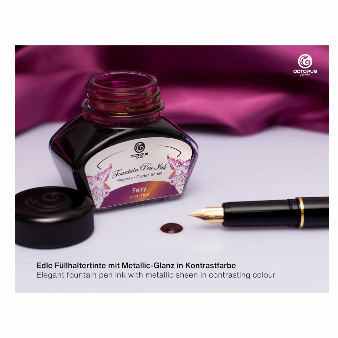 Octopus Fluids - Sheening 30ml Fountain Pen Ink - Fairy/Violet - Image 3