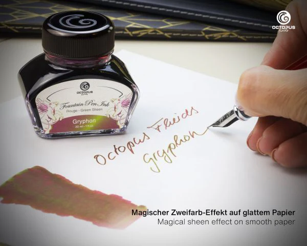 Octopus Fluids - Sheening 30ml Fountain Pen Ink - Gryphon Brown - Image 3