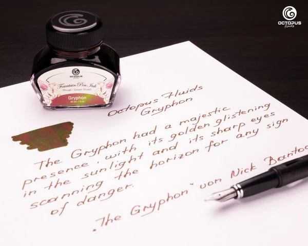 Octopus Fluids - Sheening 30ml Fountain Pen Ink - Gryphon Brown - Image 4