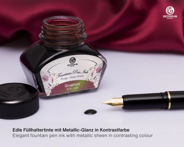 Octopus Fluids - Sheening 30ml Fountain Pen Ink - Gryphon Brown - Image 5