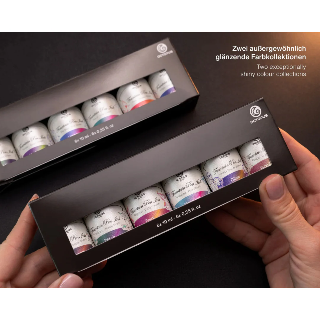 Octopus Fluids - Sheening Fountain Pen Ink Set 2 - Pack of 6 - 10ml - Image 2