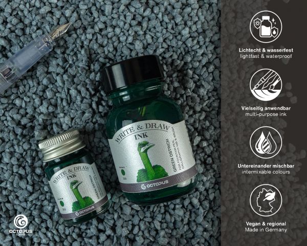 OCTOPUS FLUIDS - Write & Draw Ink 50ml | 359 Green Ostrich - Image 2