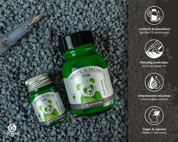 OCTOPUS FLUIDS - Write & Draw Ink 50ml | 373 Green Panda - Image 2