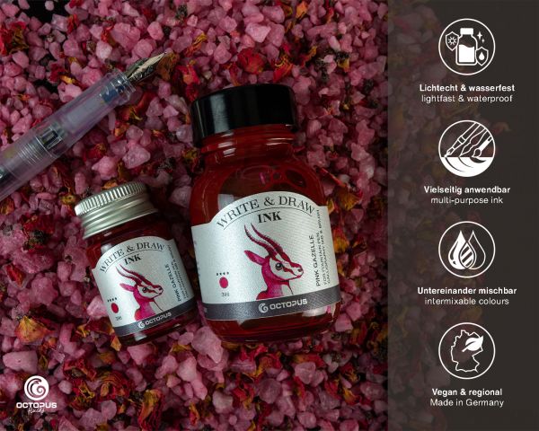 OCTOPUS FLUIDS - Write & Draw Ink 50ml | 396 Pink Gazelle - Image 2