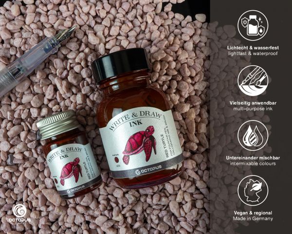 OCTOPUS FLUIDS - Write & Draw Ink 50ml | 409 Red Turtle - Image 2