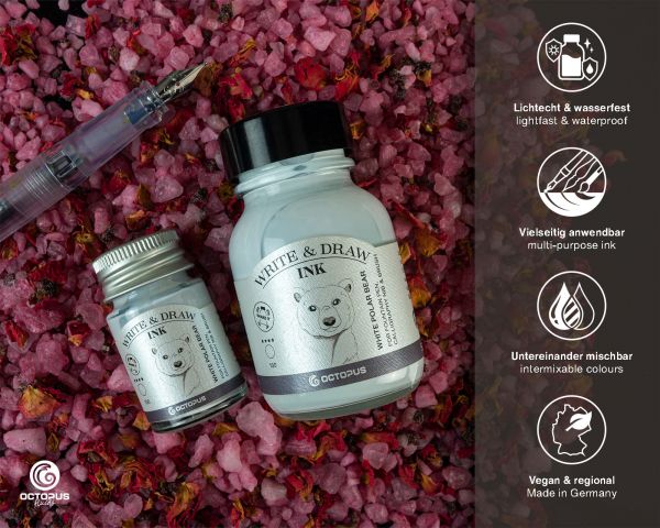 OCTOPUS FLUIDS - Write & Draw Ink 50ml | 441 White Polar Bear - Image 2