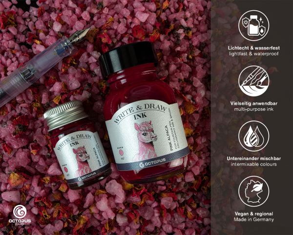 OCTOPUS FLUIDS - Write & Draw Ink 50ml | 457 Pink Alpaca - Image 2
