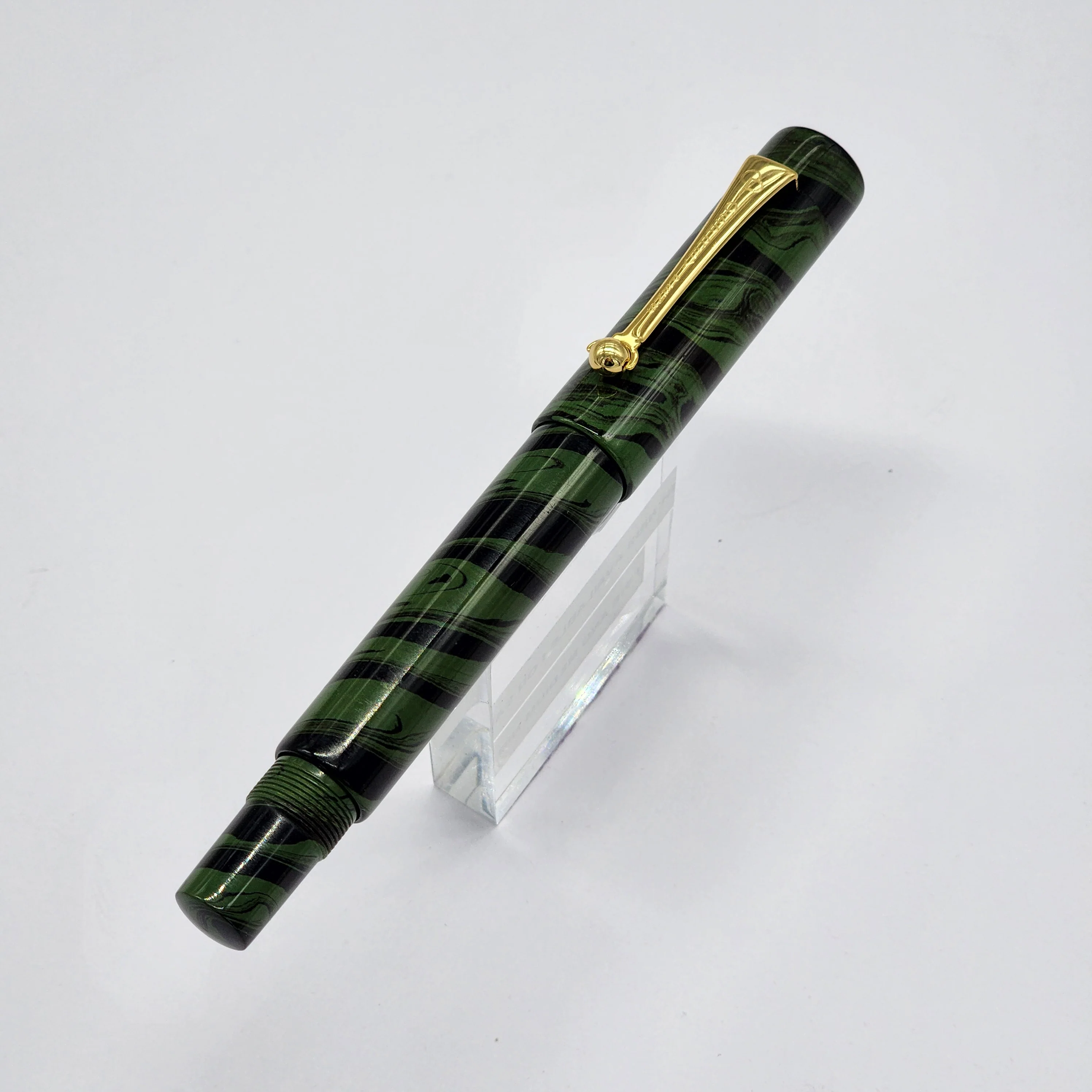 Osprey Pens - Milano Fountain Pen Body - Green-Black Mottled Ebonite (Nib Not Included)