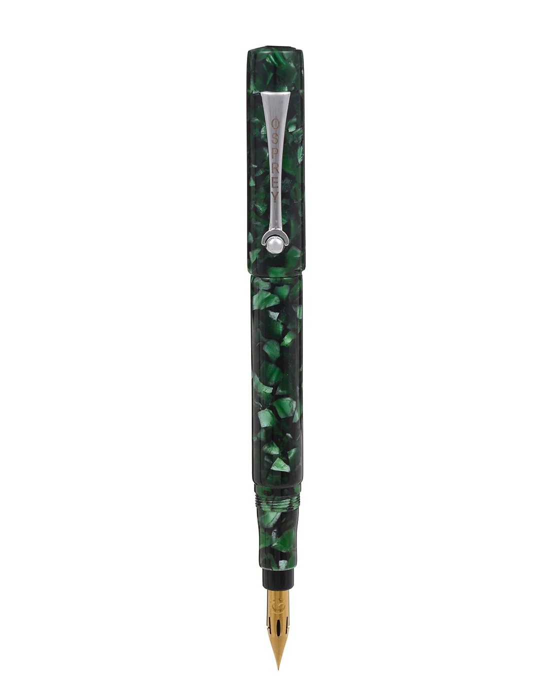 Osprey Pens - Milano Fountain Pen Body - Serendip Emerald with Gold Clip (Nib Not Included) - Image 3