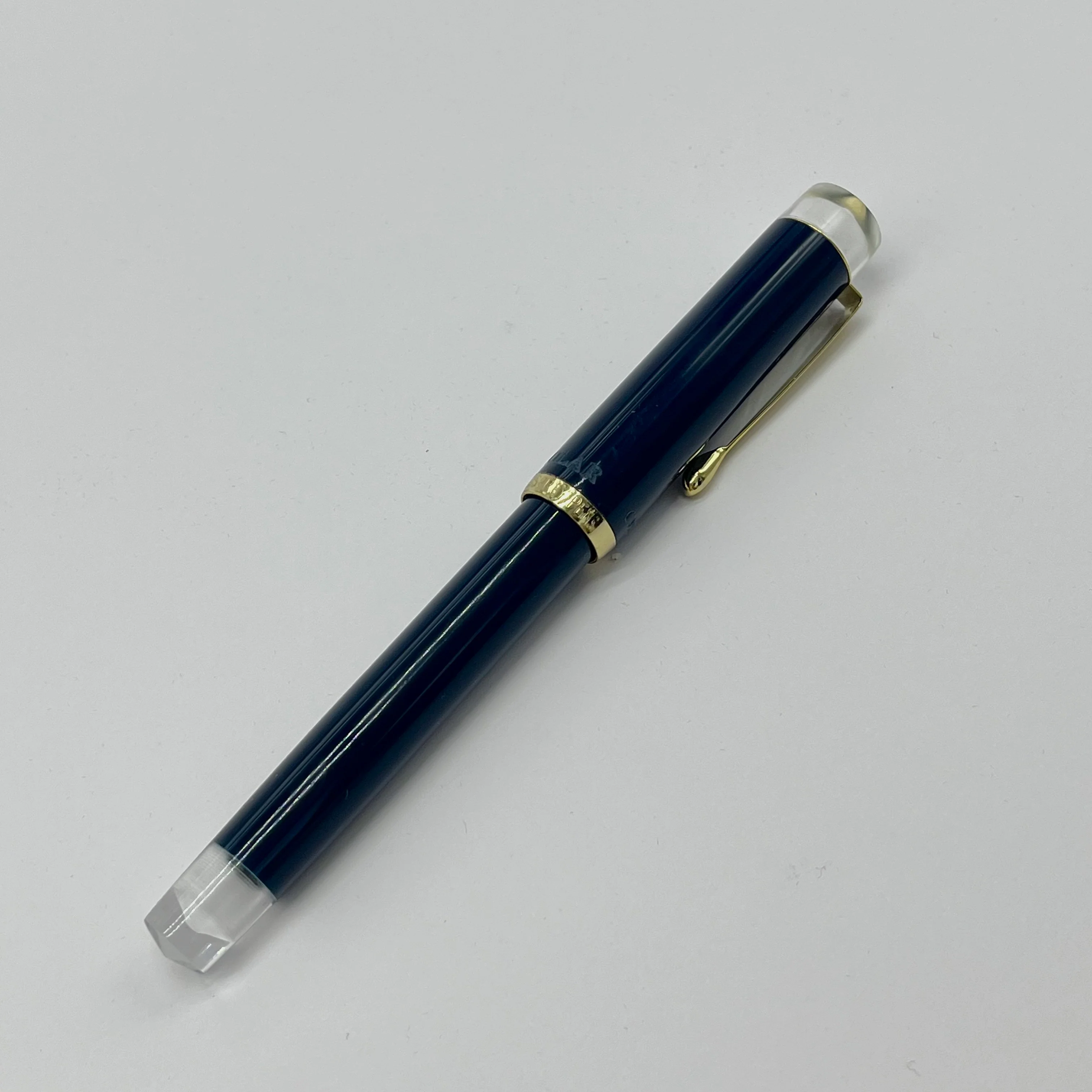 Osprey Pens - Scholar Fountain Pen Body - Clear End Cap - Navy Blue (Nib Not Included) - Image 3