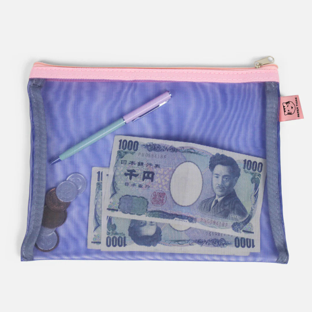 Papier Tigre - Pocket Mesh Case - Medium - Indigo/Pink - Image 2