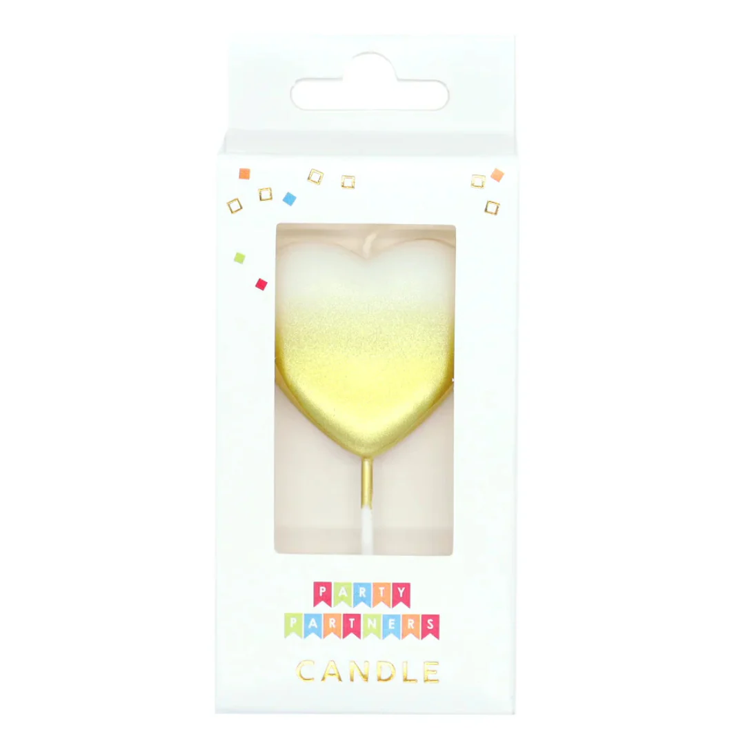 Party Partners Design - Ombre Gold Heart Candle