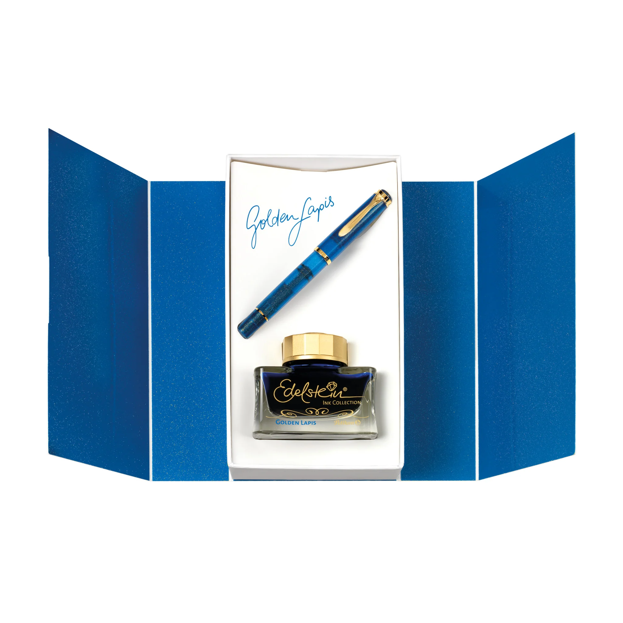 Pelikan Classic M200 Fountain Pen & Ink - 2024 Special Edition - Golden Lapis - Giftbox Set
