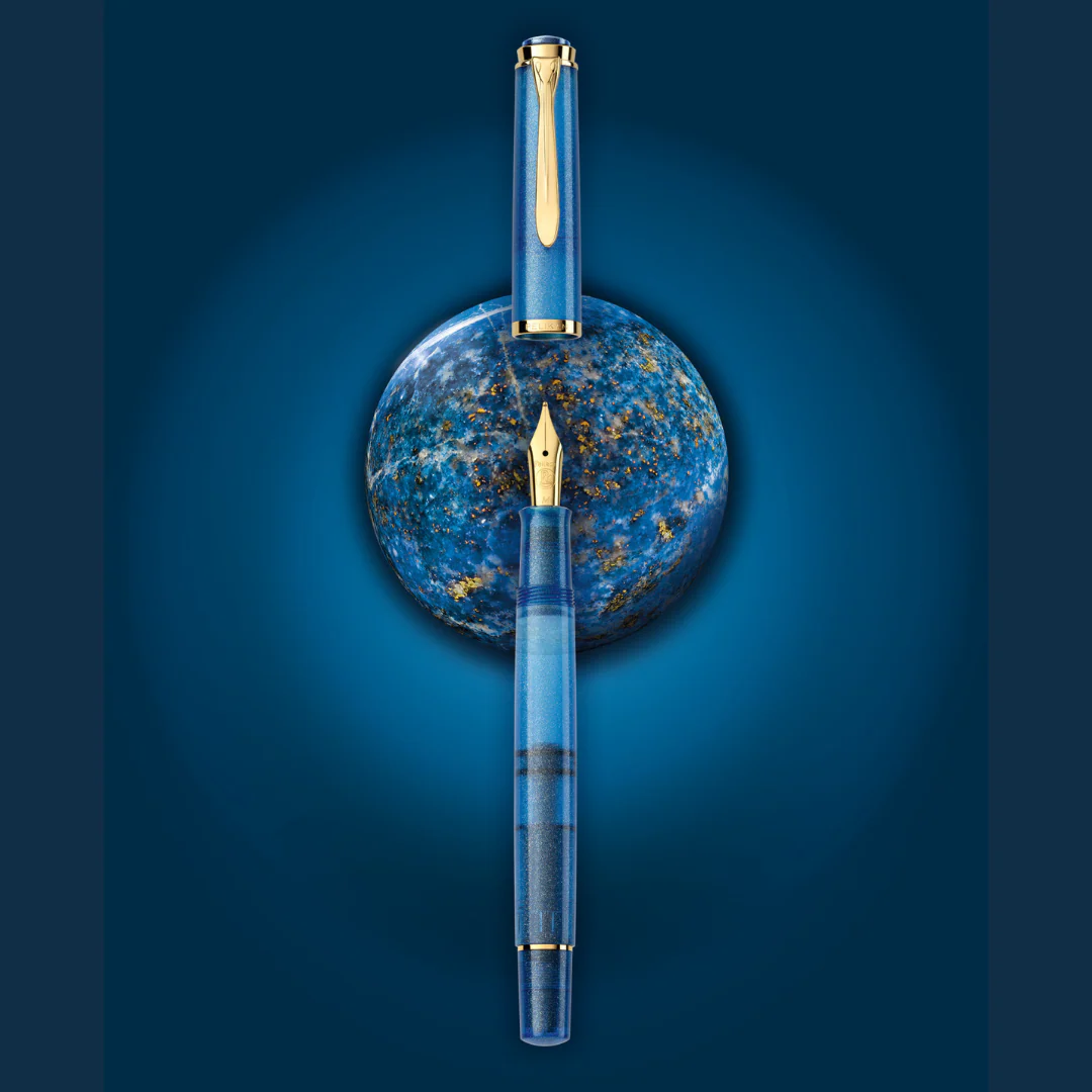 Pelikan Classic M200 Fountain Pen & Ink - 2024 Special Edition - Golden Lapis - Giftbox Set - Image 5