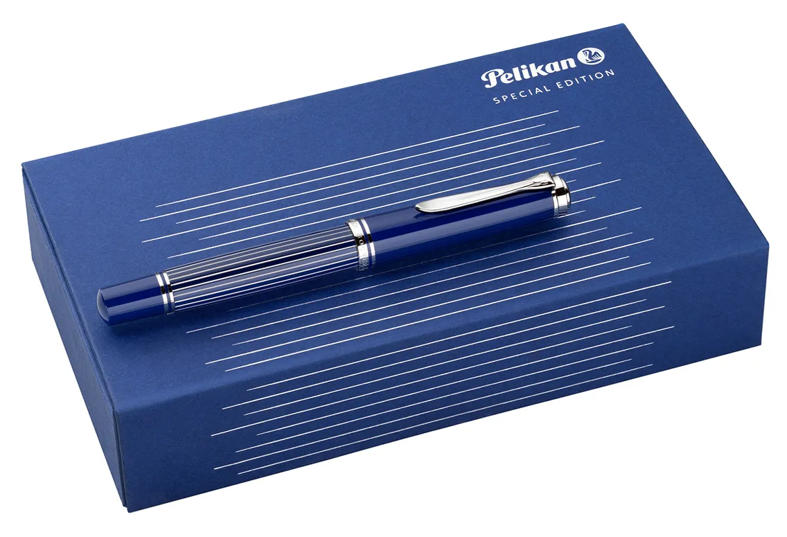 Pelikan - M815 Fountain Pen - Metal Striped Blue (Special Edition) - Image 3