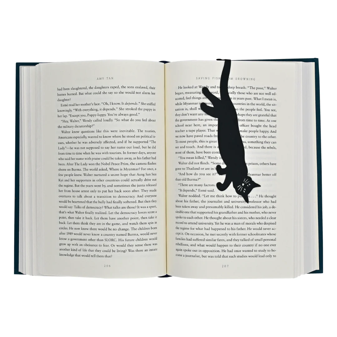 Peter Pauper Press - Book Hugger Metal Bookmark - Curious Cat - Image 2