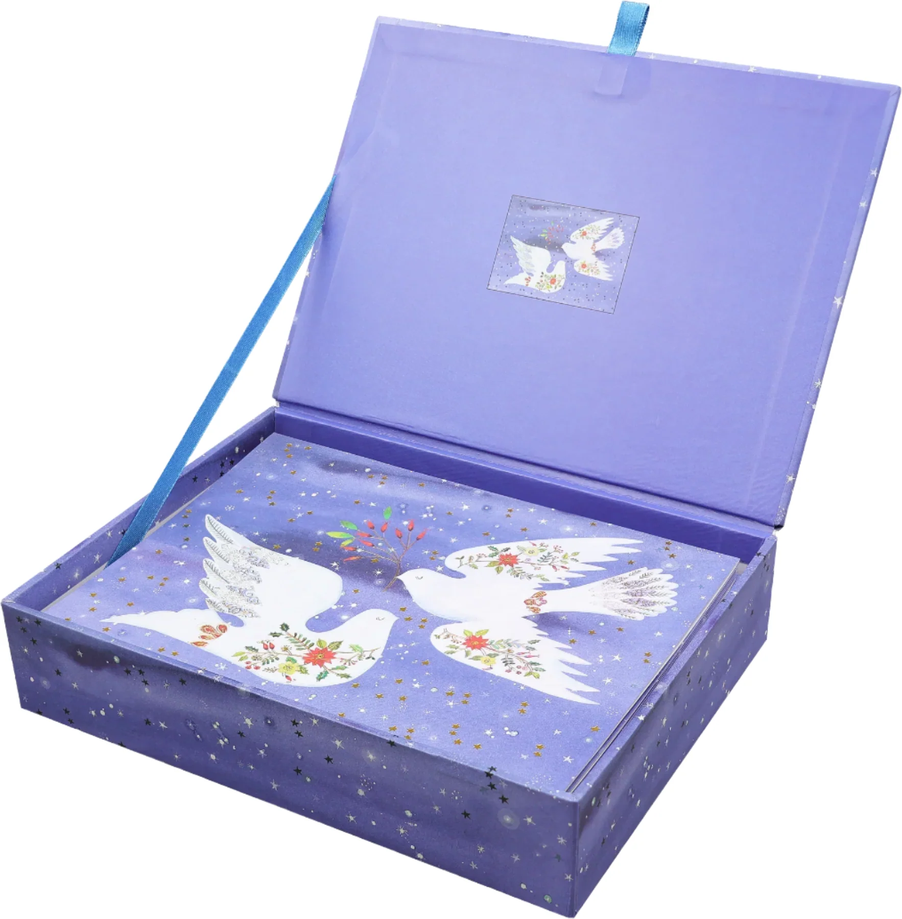 Peter Pauper Press - Boxed Deluxe Holiday Cards - Doves in Flight - Image 2