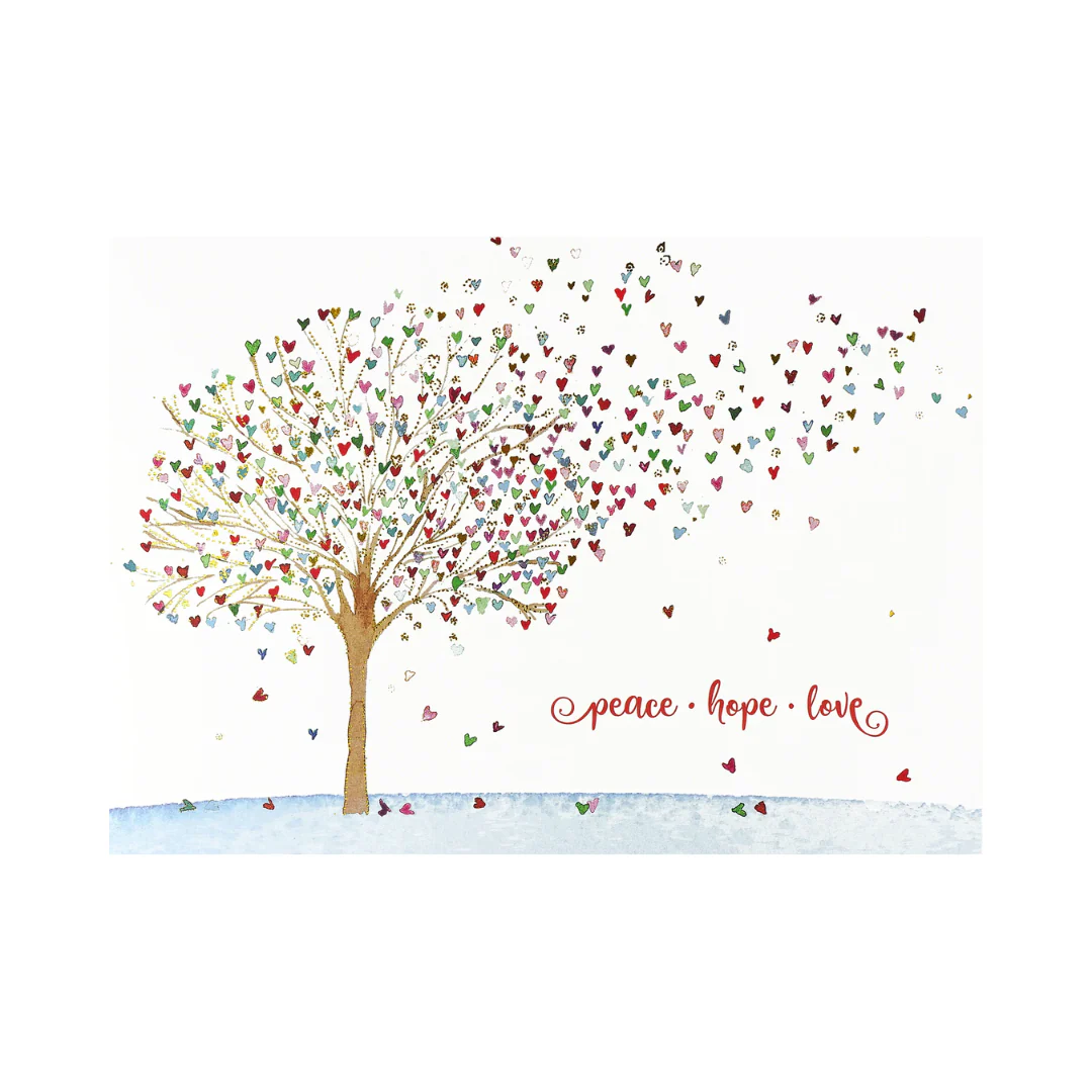Peter Pauper Press - Boxed Deluxe Holiday Cards - Festive Tree of Hearts