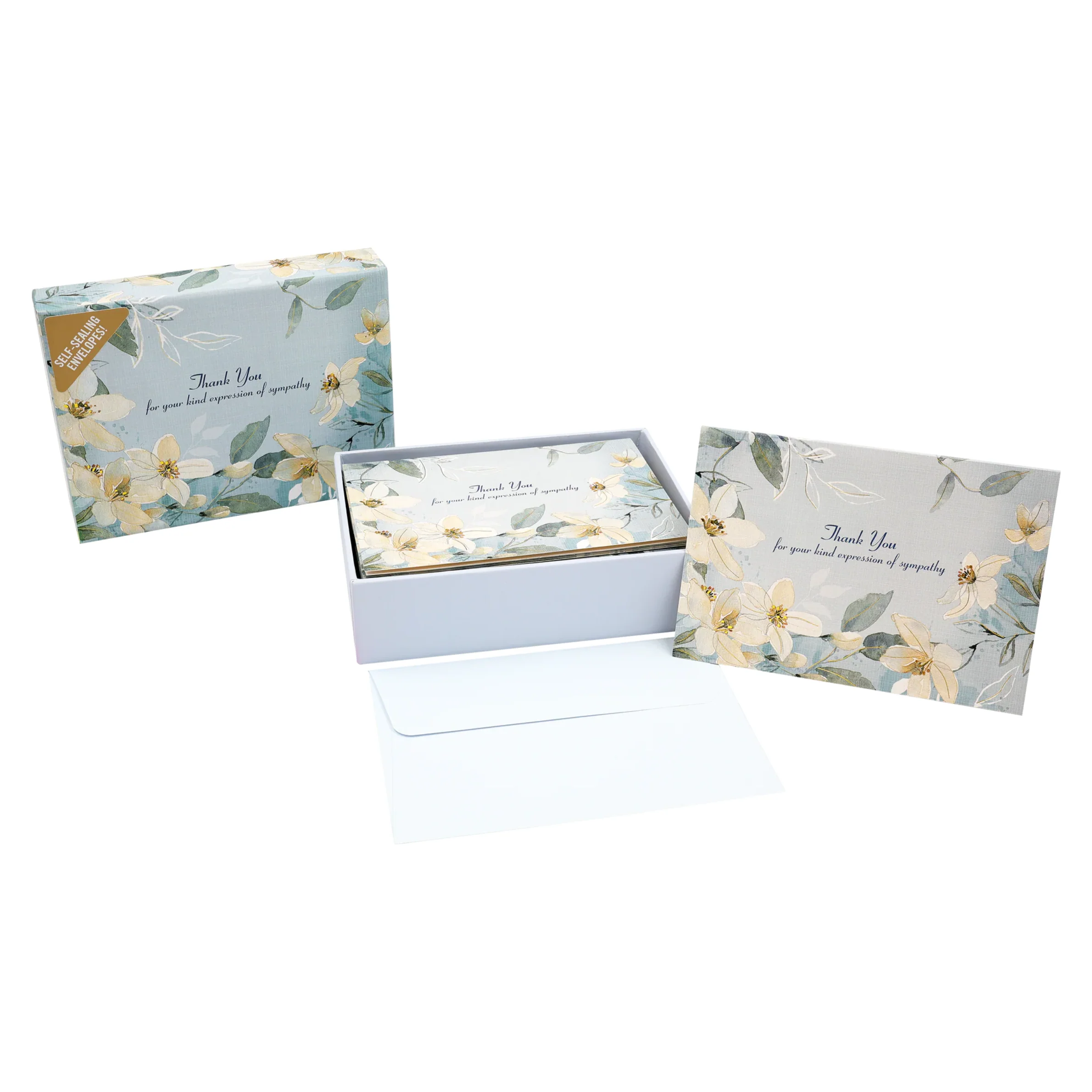 Peter Pauper Press - Boxed Sympathy Thank You Notes - White Jasmine - Image 3