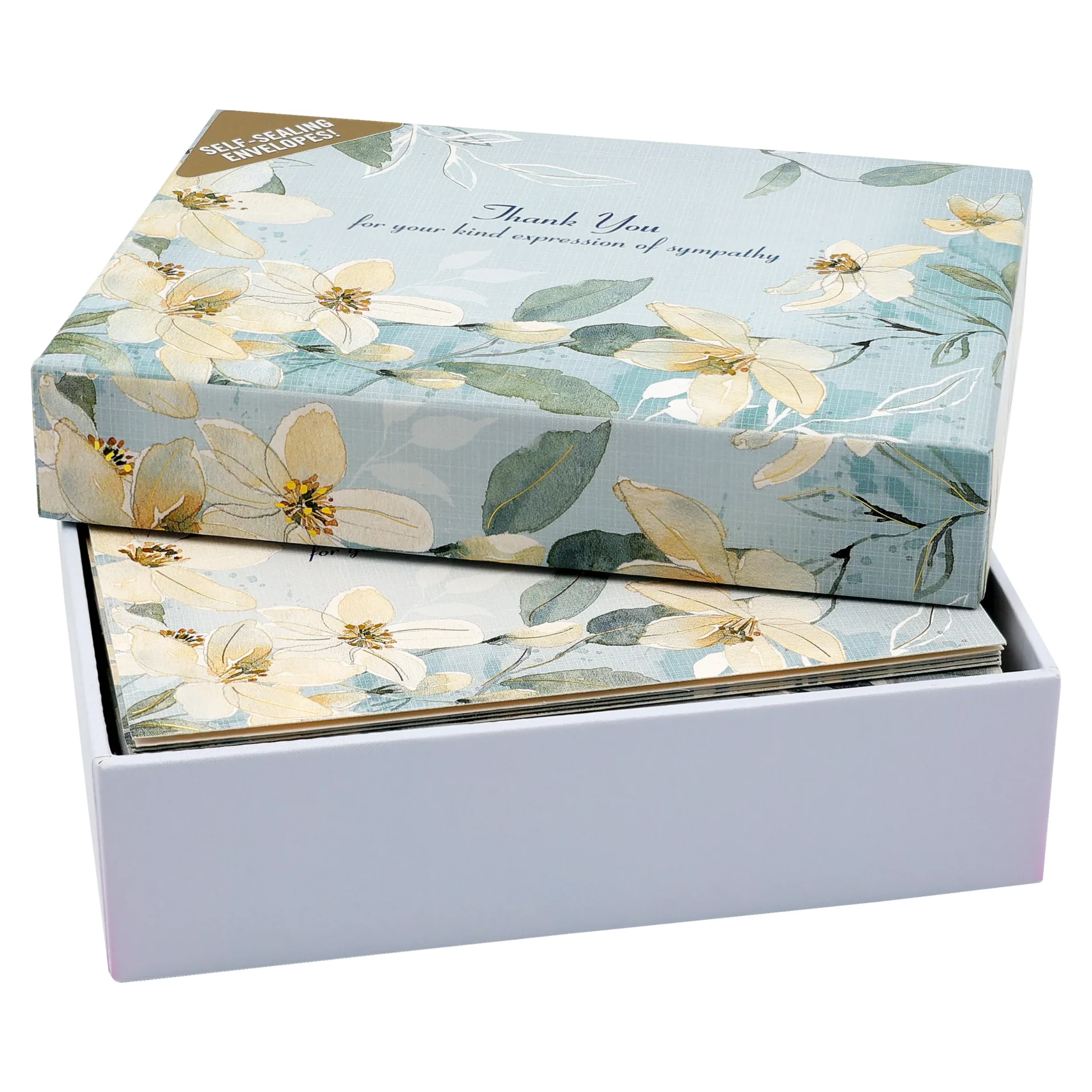 Peter Pauper Press - Boxed Sympathy Thank You Notes - White Jasmine - Image 4
