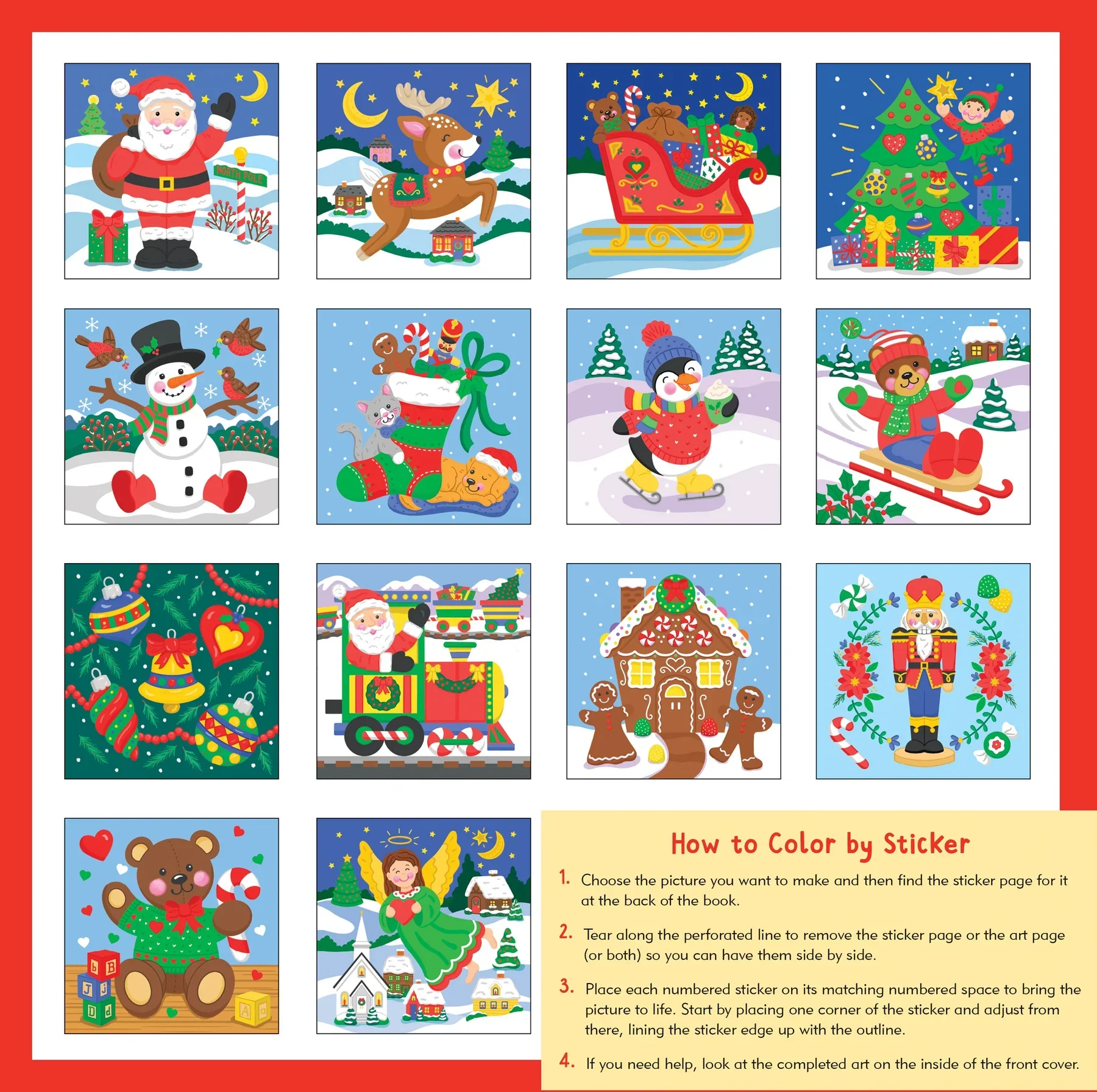Peter Pauper Press - Colour By Sticker - Christmas - Image 2