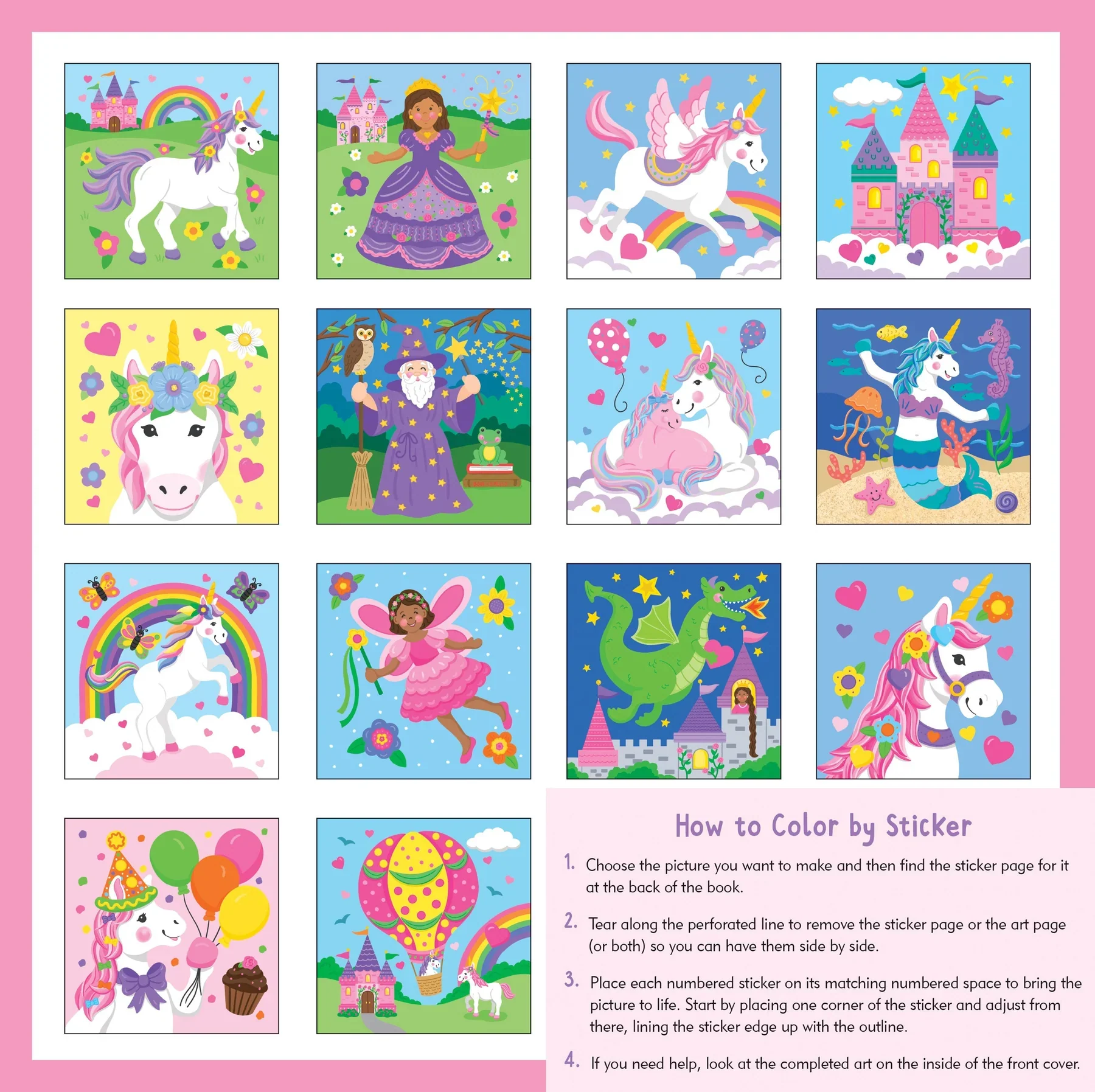 Peter Pauper Press - Colour By Sticker - Unicorns & More - Image 2