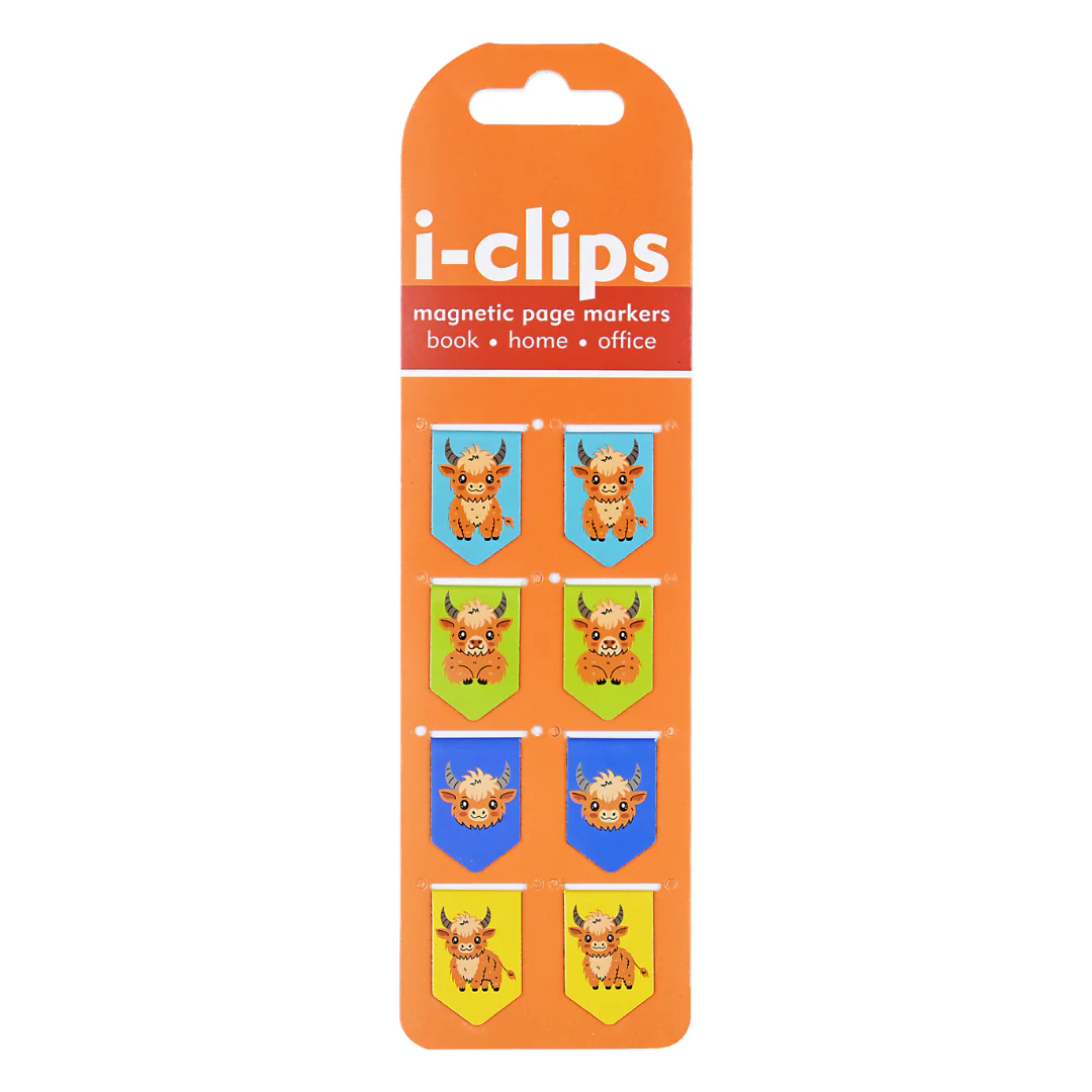 Peter pauper Press - I-clip Magnetic Page Markers - Highland Cows