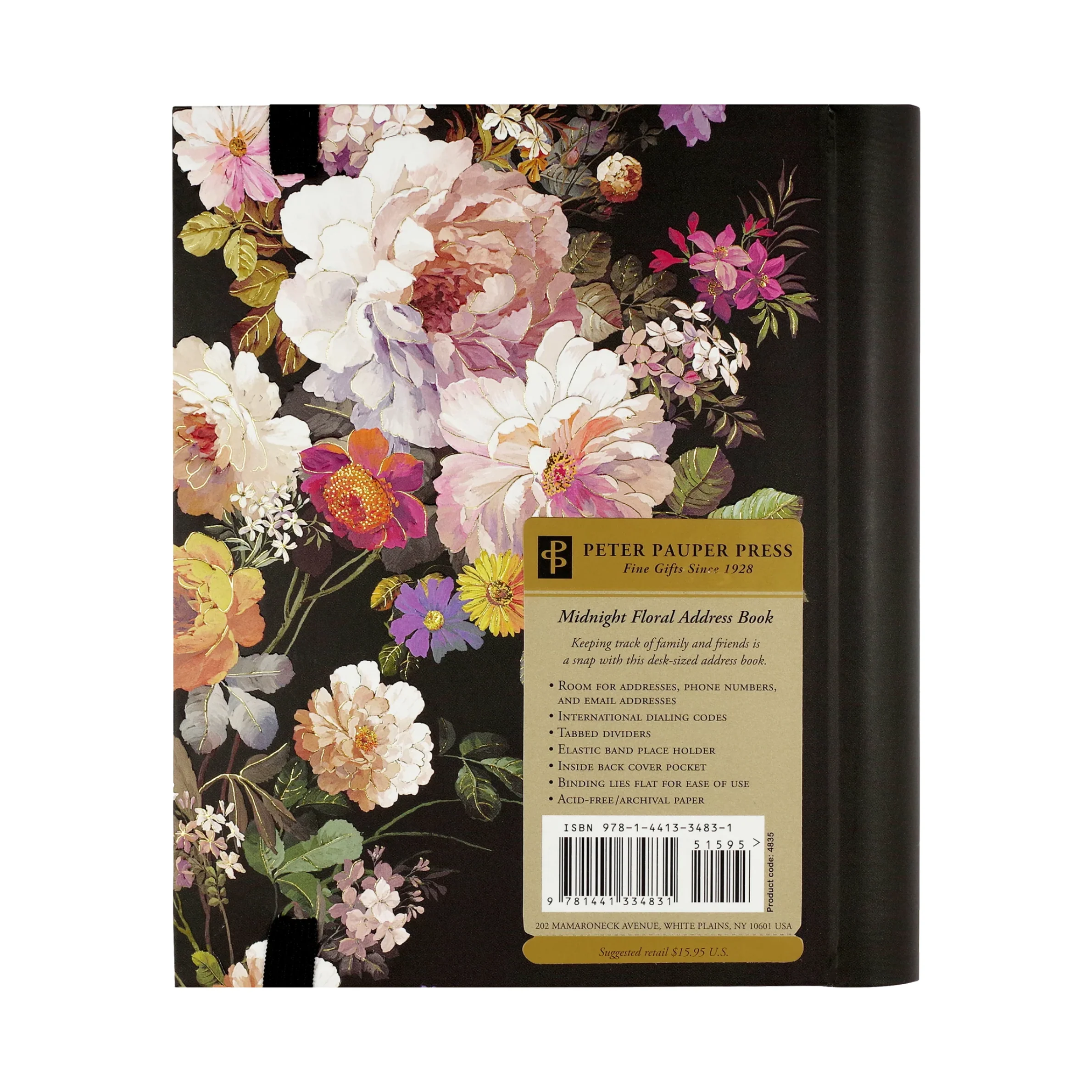 Peter Pauper Press - Large Address Book - Midnight Floral - Image 5