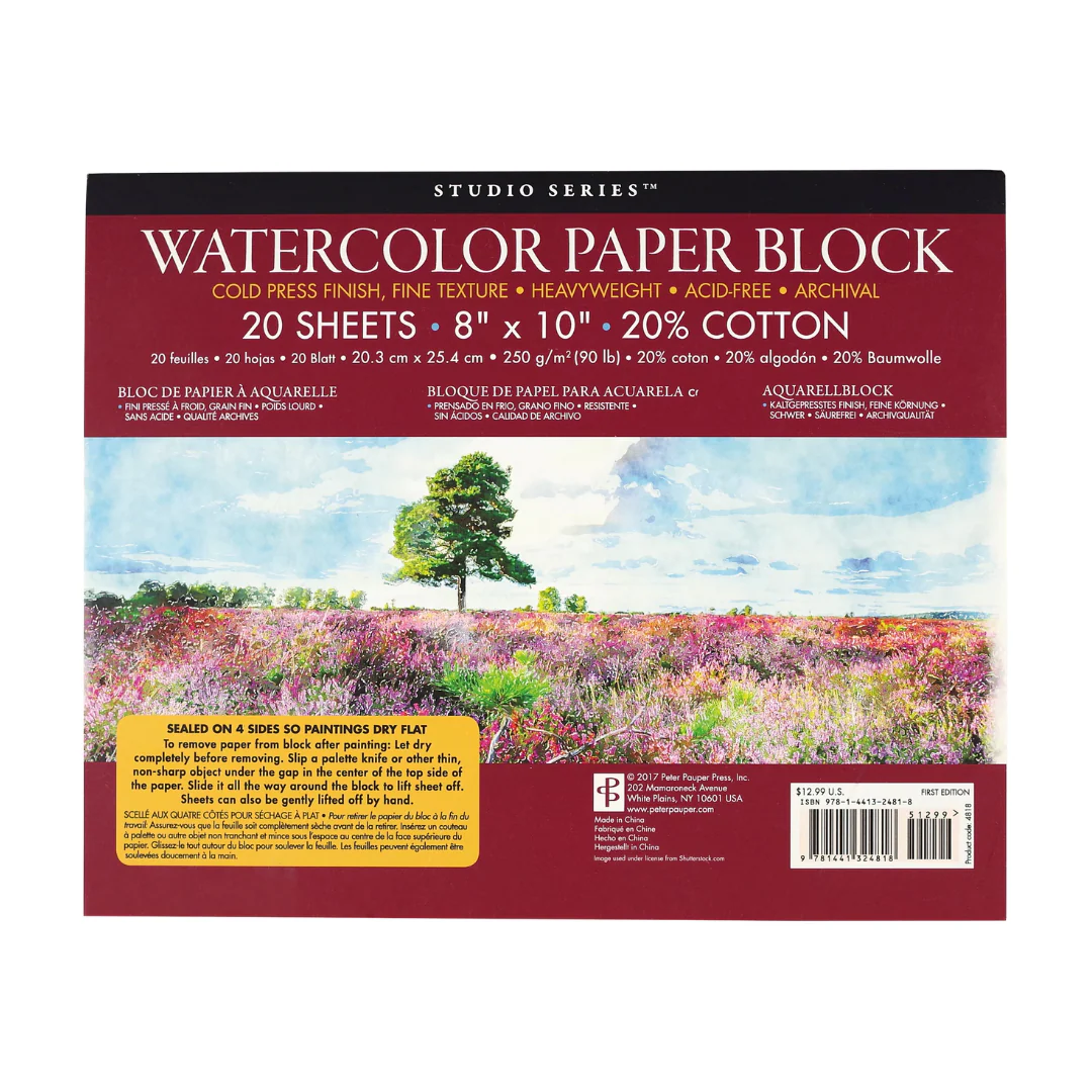 Peter Pauper Press - Studio Series - Watercolor Paper Block
