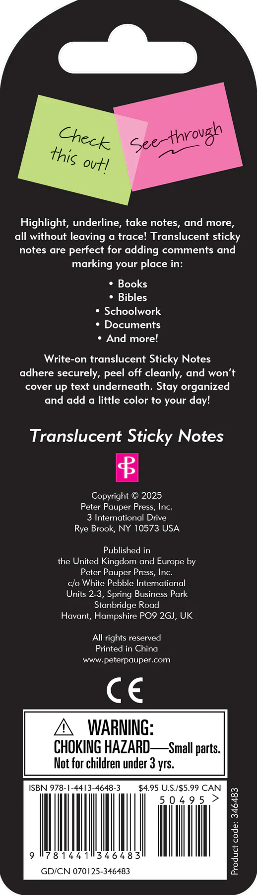 PETER PAUPER PRESS - Translucent Sticky Notes - Image 3