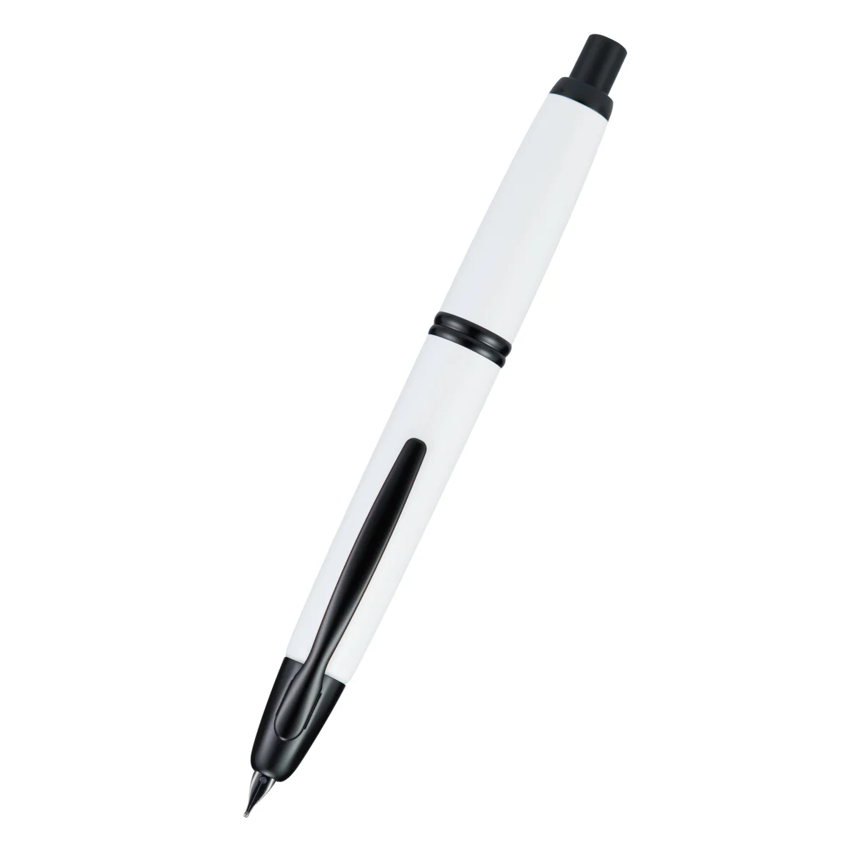 Pilot - Capless Vanishing Point Fountain - White Barrel with Black Accent