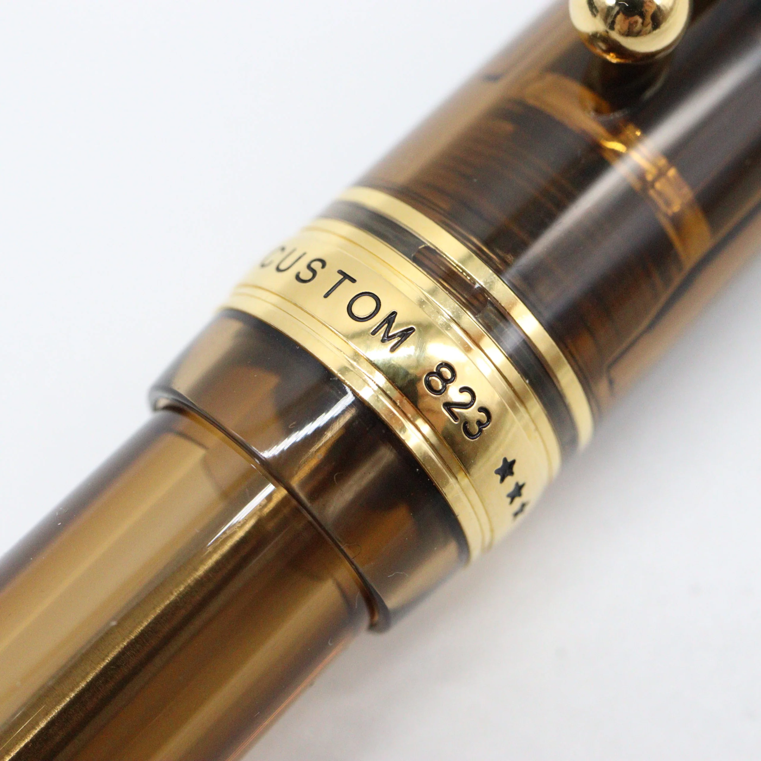PILOT - Custom 823 Fountain Pen "Smoky Amber" with Gold Accents - Image 5