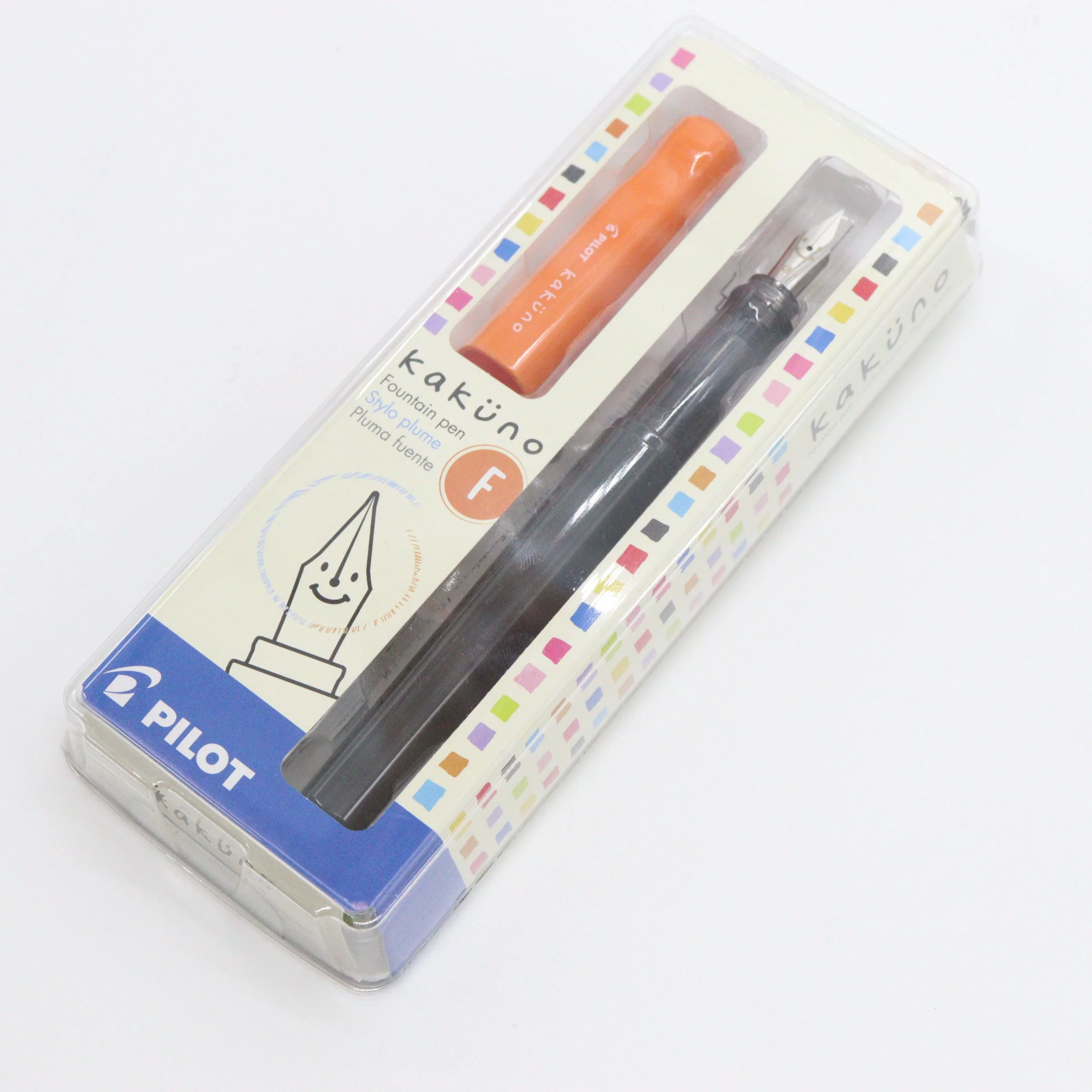 PILOT - Kakuno Fountain Pen - Orange-Grey-Black - Image 4