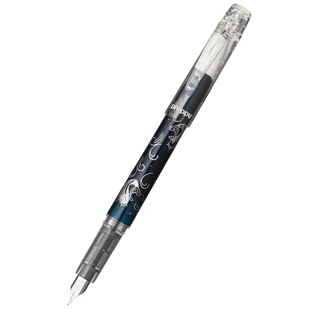 PLATINUM - Preppy Fountain Pen - Modern Maki-e Limited Edition - Koi no Taki-Nobori / Navy - 0.3 Fine Nib