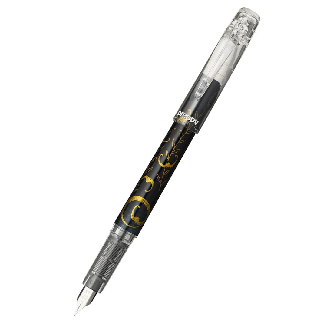 PLATINUM - Preppy Fountain Pen - Modern Maki-e Limited Edition - Yanagi ni Koumori / Black - 0.3 Fine Nib