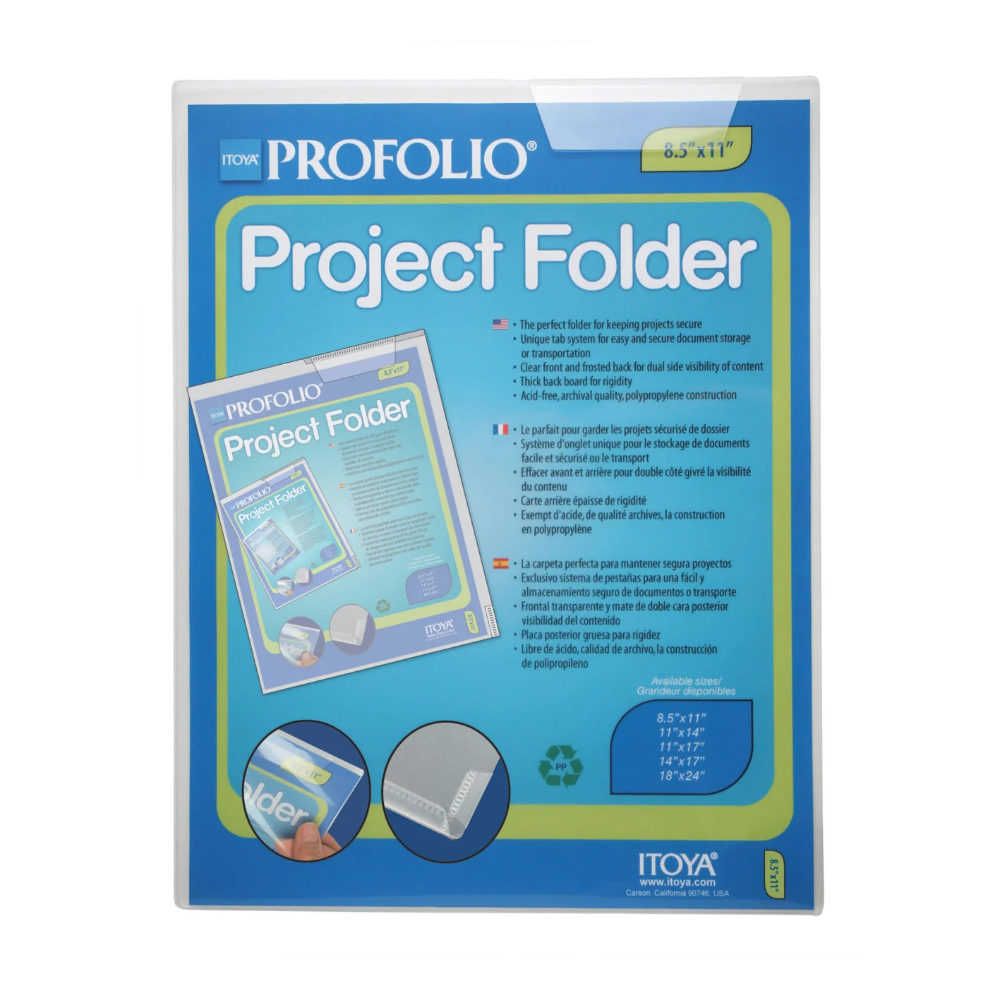 PROFOLIO - Project Folder - Clear - 11"x14"